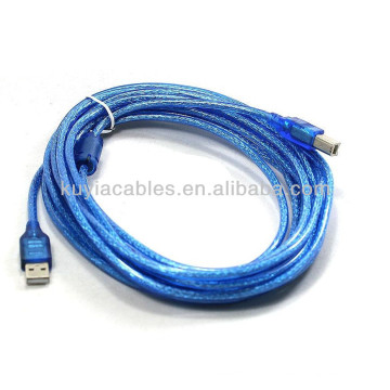 Cabo de impressora, cabo USB AM a BM Padrão USB2.0, AM a USB BM Cabo, comprimento 5M, cor azul